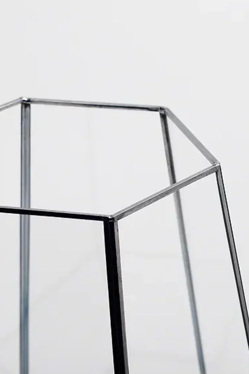 Siyah Geometrik Teraryum Cam Fanus Mumluk 34x26x26cm - 2