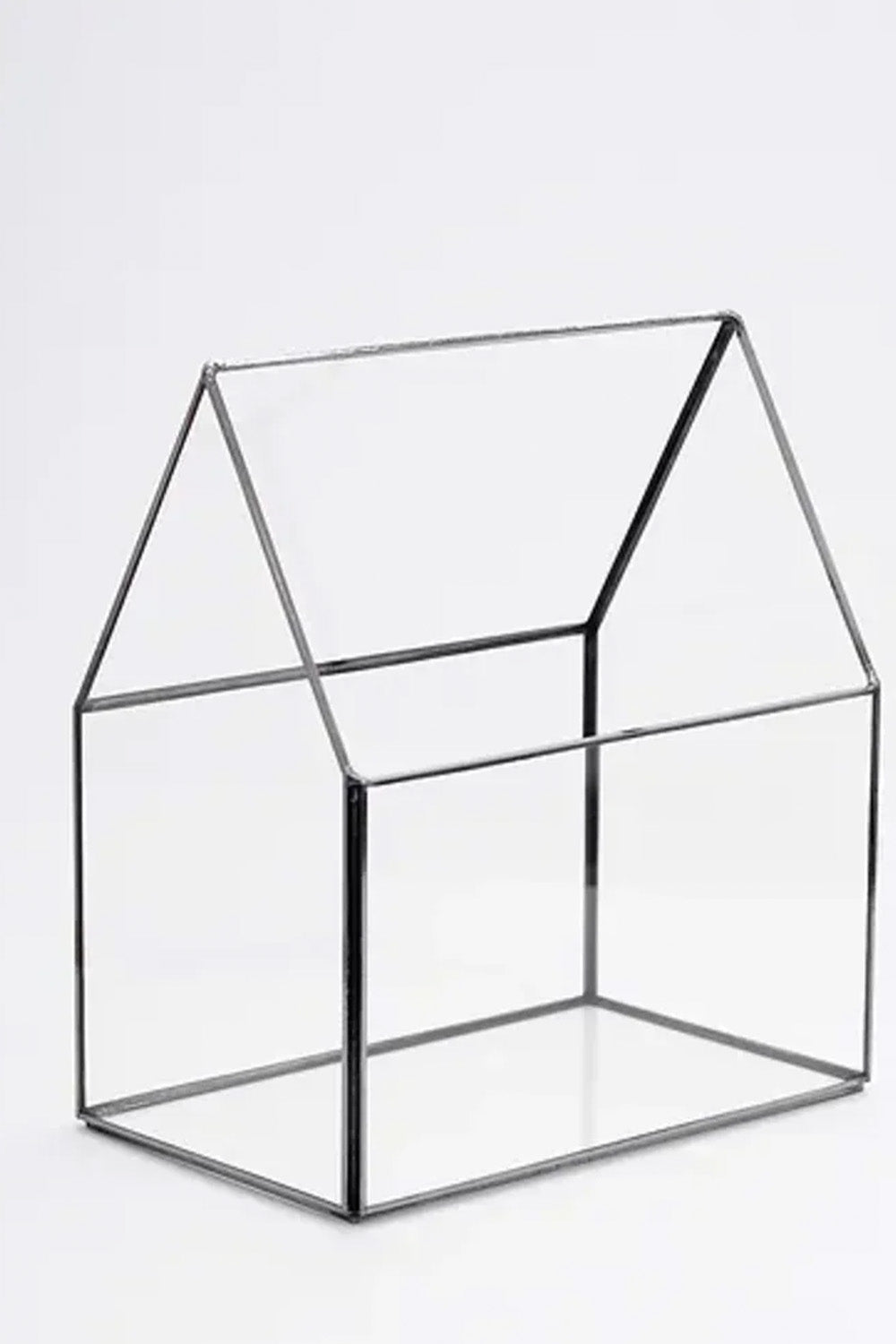 Siyah Geometrik Teraryum Cam Fanus Takı Aksesuar Çikolata Kutusu 23x20x12cm - 1