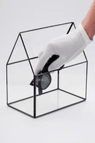 Siyah Geometrik Teraryum Cam Fanus Takı Aksesuar Çikolata Kutusu 23x20x12cm - 2