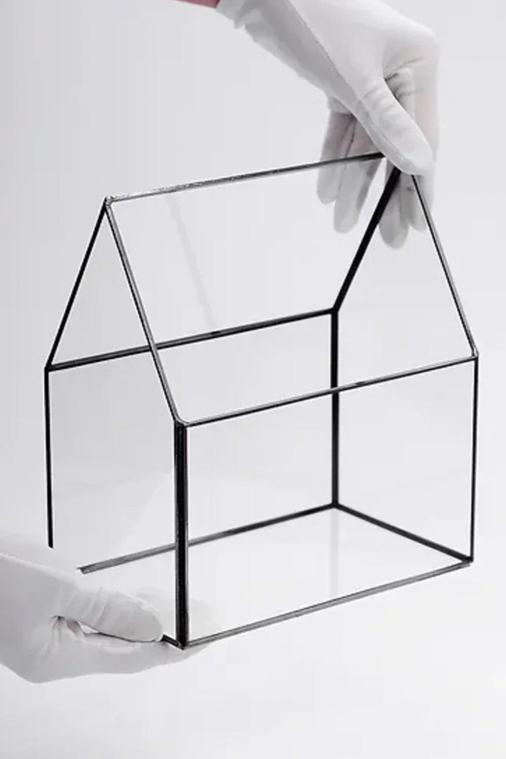 Siyah Geometrik Teraryum Cam Fanus Takı Aksesuar Çikolata Kutusu 23x20x12cm - 3