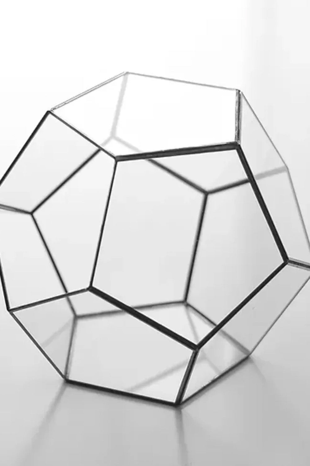 Siyah Geometrik Teraryum Cam Fanus Takı Aksesuar Çikolata Kutusu 21x21x17cm - 1