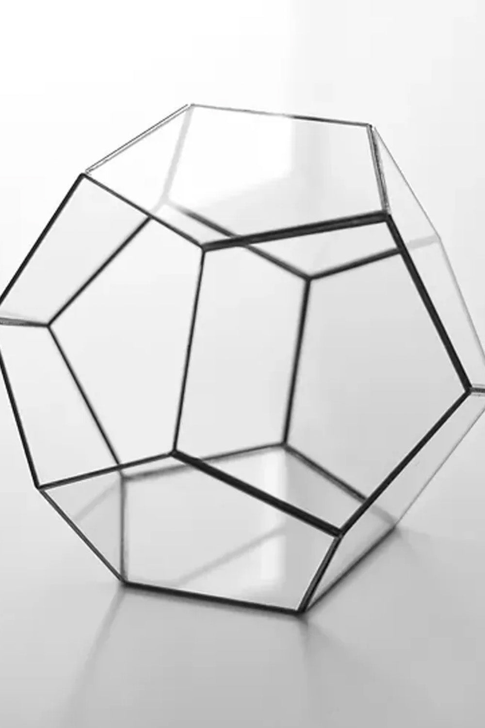 Siyah Geometrik Teraryum Cam Fanus Takı Aksesuar Çikolata Kutusu 21x21x17cm - 4