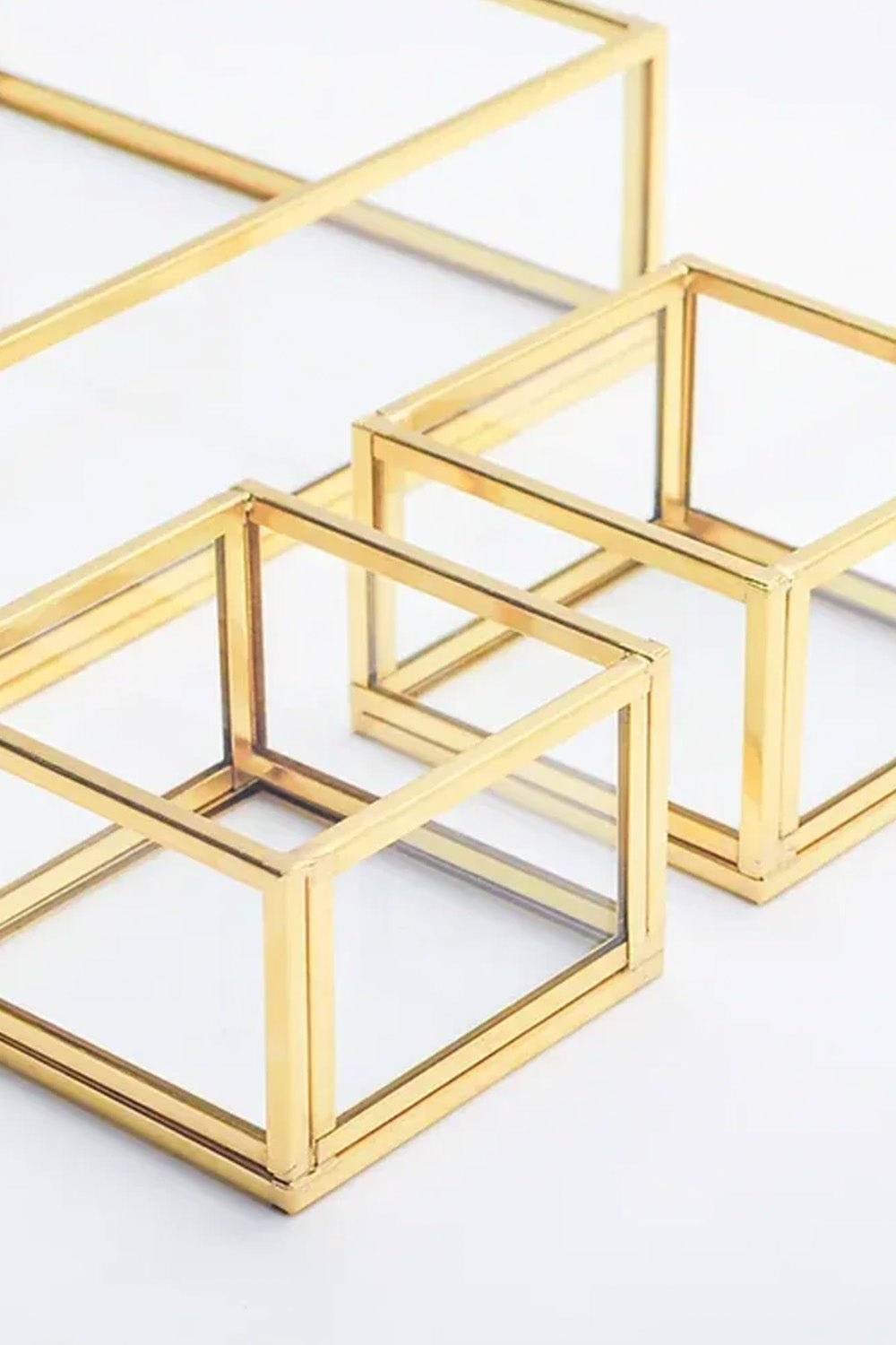 4 Parça Pirinç Gold Nişan Takımı Damat Kahvesi Sunum Tepsisi Yüzük Kutusu - 1