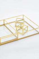 4 Parça Pirinç Gold Nişan Takımı Damat Kahvesi Sunum Tepsisi Yüzük Kutusu - 2