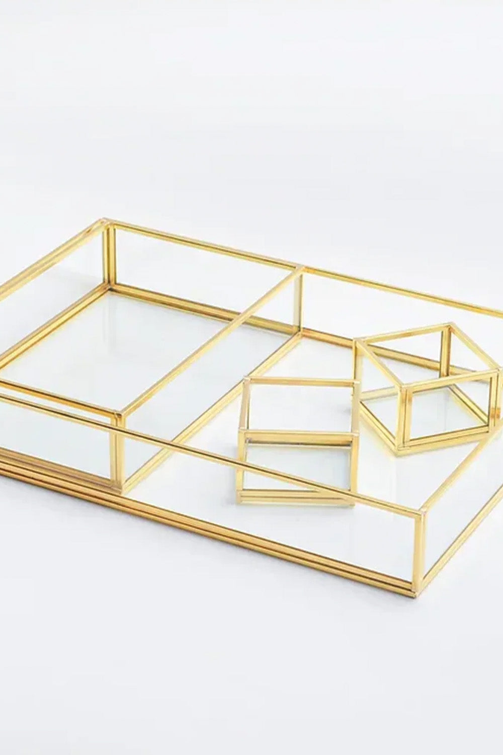 4 Parça Pirinç Gold Nişan Takımı Damat Kahvesi Sunum Tepsisi Yüzük Kutusu - 3