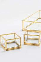 3 Parça Pirinç Gold Nişan Takımı Damat Kahvesi Sunum Tepsisi Yüzük Kutusu - 2