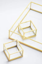 3 Parça Pirinç Gold Nişan Takımı Damat Kahvesi Sunum Tepsisi Yüzük Kutusu - 5