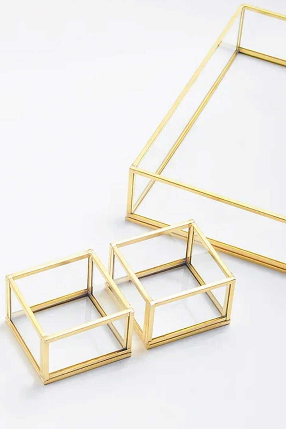 3 Parça Pirinç Gold Nişan Takımı Damat Kahvesi Sunum Tepsisi Yüzük Kutusu - 6