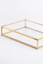 Pirinç Gold Cam Kapaklı Takı Aksesuar Çikolata Fotoğraf Kutusu 30x20x5cm - 1