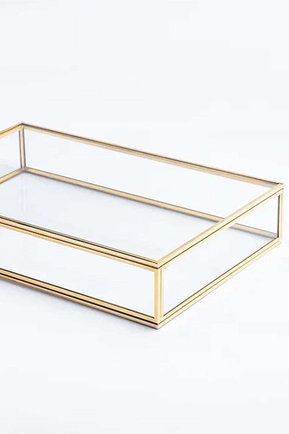 Pirinç Gold Cam Kapaklı Takı Aksesuar Çikolata Fotoğraf Kutusu 30x20x5cm - 3