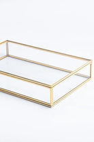 Pirinç Gold Cam Kapaklı Takı Aksesuar Çikolata Fotoğraf Kutusu 30x20x5cm - 3