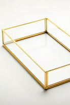 Pirinç Gold Tepsi Damat Kahvesi Nişan Sunum Tepsisi 25x15x6cm - 3