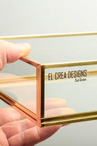 Pirinç Gold Tepsi Damat Kahvesi Nişan Sunum Tepsisi 25x15x6cm - 4