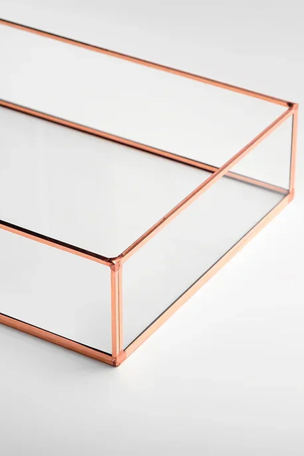 Bakır Rose Gold Tepsi Damat Kahvesi Nişan Sunum Tepsisi 25x15x5cm - 3