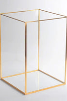 3 Parça Pirinç Gold Geometrik Teraryum Cam Fanus Mumluk - 1