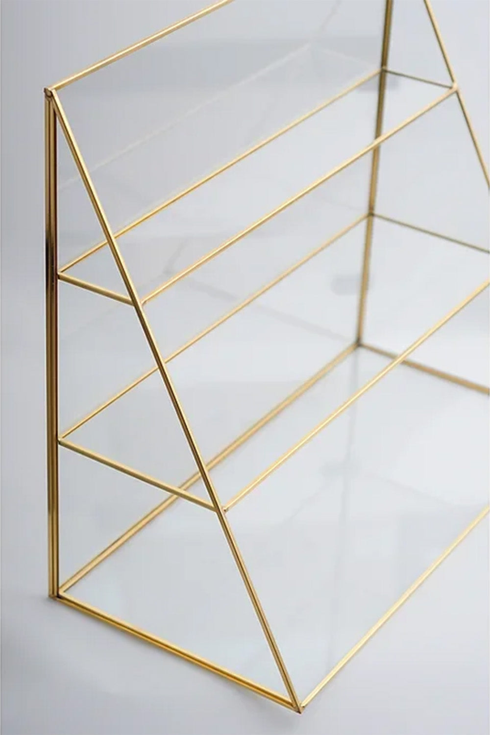 Pirinç Gold Cam Makyaj Takı Aksesuar Parfüm Fırçalık Organizer Kutusu 45x40x21cm - 1