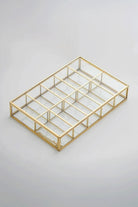 Pirinç Gold Cam Makyaj Takı Aksesuar Organizer Kutusu 30x20x6cm - 0