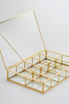 Pirinç Gold Cam Makyaj Takı Aksesuar Organizer Kutusu 30x20x6cm - 2