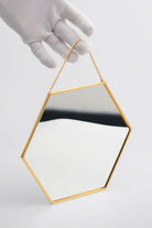 Pirinç Gold Altıgen Duvar Askılı Ayna 20x18cm - 1