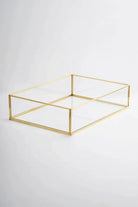 Pirinç Gold Tepsi Damat Kahvesi Nişan Sunum Tepsisi 35x25x8cm - 0