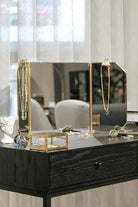 Pirinç Gold Masaüstü Makyaj Aynası 60x30cm - 0