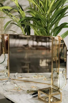 Pirinç Gold Masaüstü Makyaj Aynası 60x30cm - 3