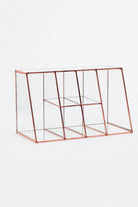 Bakır Rose Gold Cam Makyaj Takı Aksesuar Parfüm Fırçalık Organizer 25x15x12cm - 0