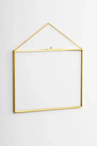 Yatay Pirinç Gold Cam Duvar Askılı Fotoğraf Çerçevesi Kapaklı 25x20cm - 0
