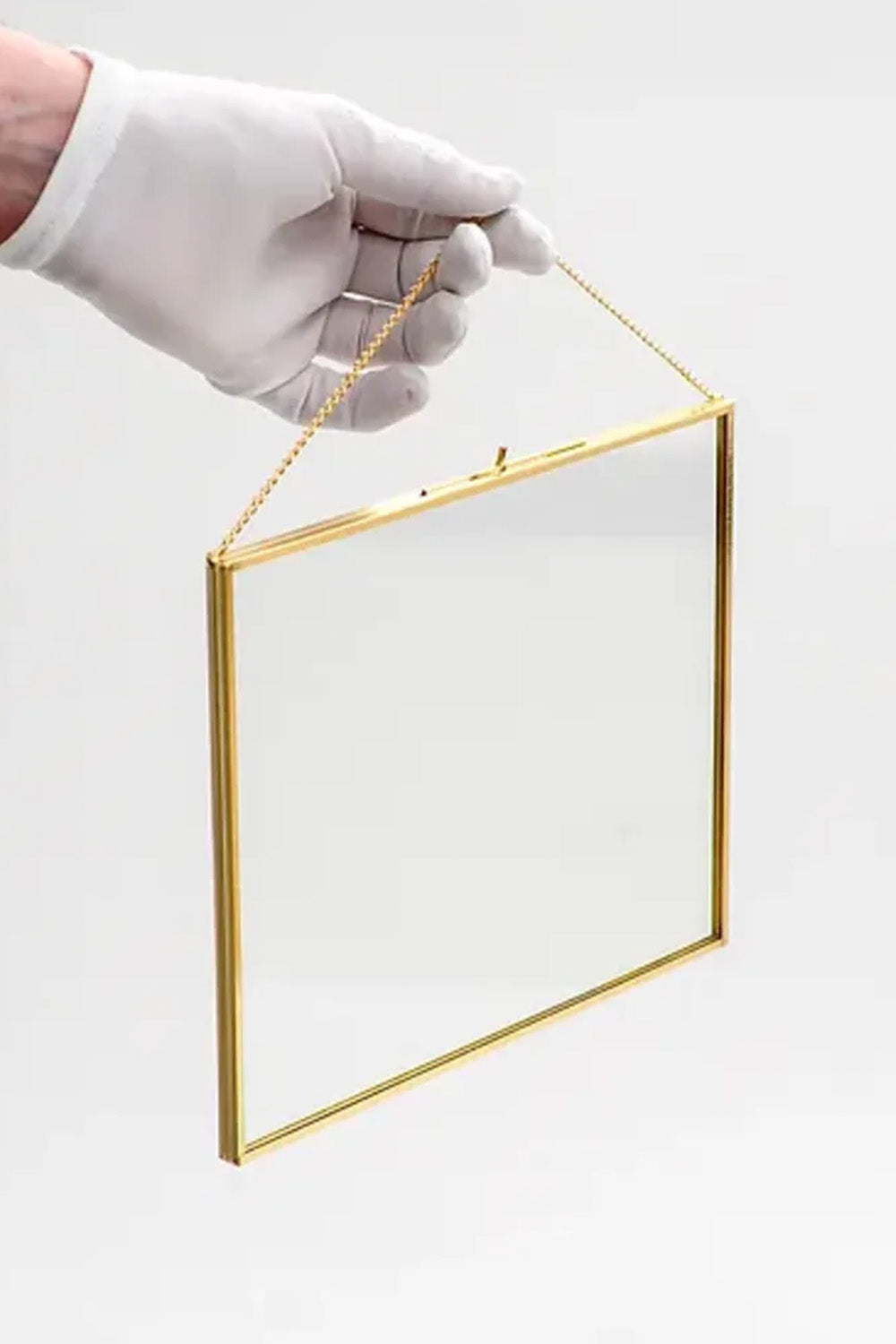 Yatay Pirinç Gold Cam Duvar Askılı Fotoğraf Çerçevesi Kapaklı 25x20cm - 2