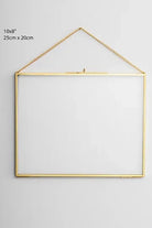 Yatay Pirinç Gold Cam Duvar Askılı Fotoğraf Çerçevesi Kapaklı 25x20cm - 3