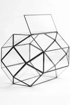 33x20x20cm | Cam Fanus | Geometrik Teraryum | Kapaklı | Çikolata Kutusu | Siyah - 3