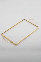 Pirinç Tepsi Damat Kahvesi Nişan Sunum Tepsisi 25x15cm - 0