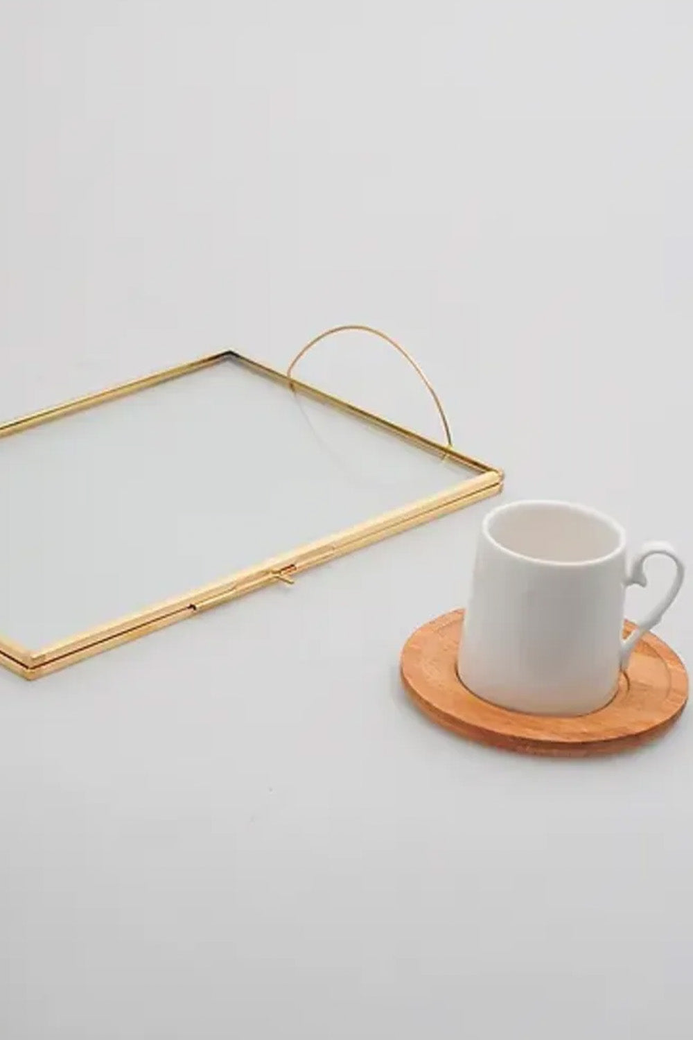 Pirinç Tepsi Damat Kahvesi Nişan Sunum Tepsisi 25x15cm - 4