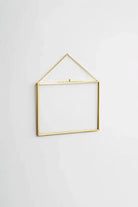 Yatay Pirinç Gold Cam Duvar Askılı Fotoğraf Çerçevesi Kapaklı 35x25cm - 0