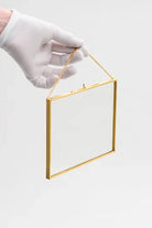 Yatay Pirinç Gold Cam Duvar Askılı Fotoğraf Çerçevesi Kapaklı 35x25cm - 1