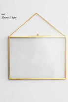 Yatay Pirinç Gold Kapaklı Cam Duvar Askılı Fotoğraf Çerçevesi 20x15cm - 1