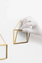 Yatay Pirinç Gold Kapaklı Cam Duvar Askılı Fotoğraf Çerçevesi 12x8cm - 2