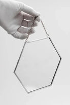 Gümüş Altıgen Duvar Askılı Ayna 20x18cm - 1