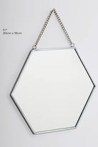 Gümüş Altıgen Duvar Askılı Ayna 20x18cm - 2