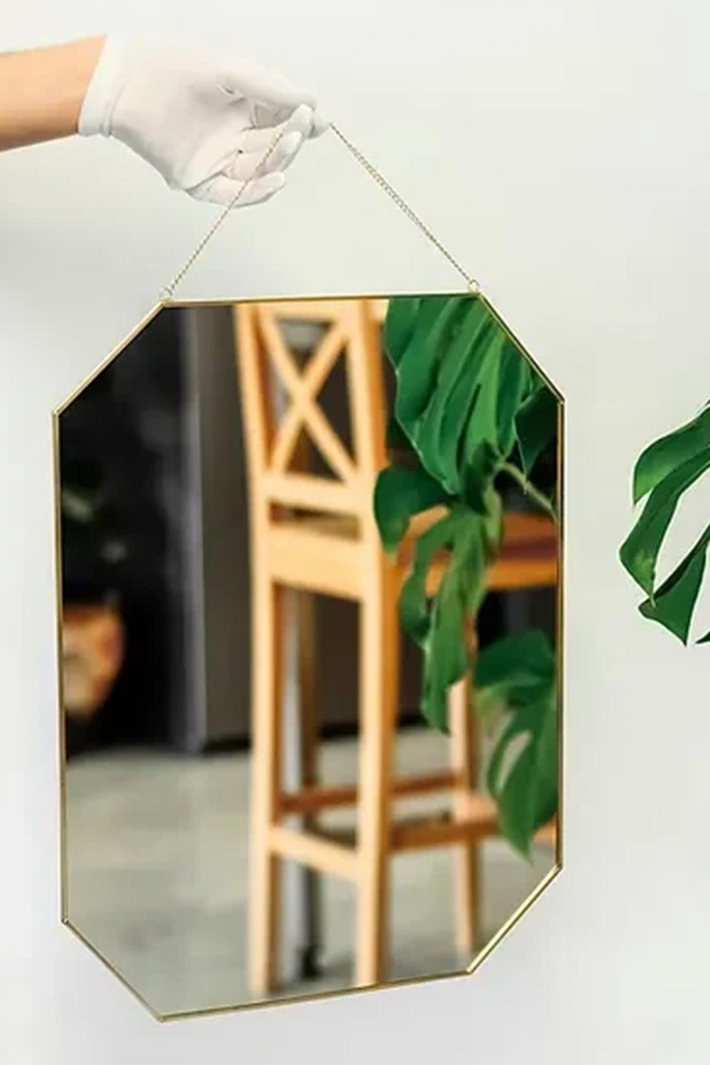 Pirinç Gold Duvar Askılı Ayna 50x40cm - 1