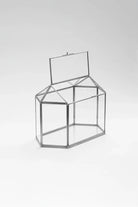 Kart Kutusu | Cam | Geometrik Teraryum | Fanus | Gümüş - 0