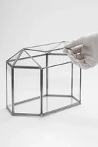 Kart Kutusu | Cam | Geometrik Teraryum | Fanus | Gümüş - 1