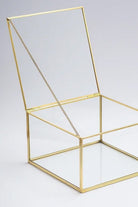 Pirinç Cam Kapaklı Takı Aksesuar Çikolata Fotoğraf Kutusu Organizer 23x23x13cm - 2