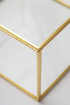 Pirinç Cam Kapaklı Takı Aksesuar Çikolata Fotoğraf Kutusu Organizer 23x23x13cm - 4