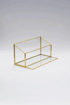 Pirinç Gold Cam Makyaj Takı Aksesuar Parfüm Organizer 30x17x15cm - 0