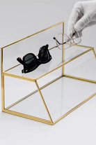 Pirinç Gold Cam Makyaj Takı Aksesuar Parfüm Organizer 30x17x15cm - 3