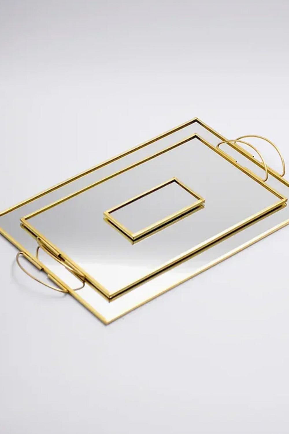 3 Parça Pirinç Gold Nişan Takımı Damat Kahvesi Sunum Tepsisi Yüzük Kutusu - 2