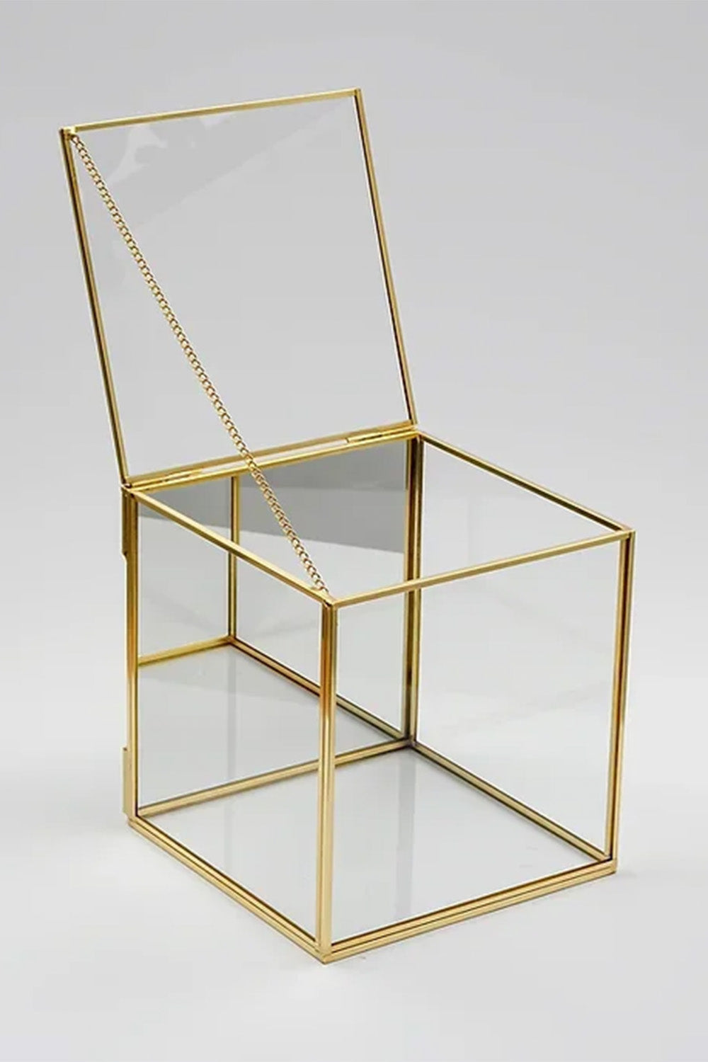 Pirinç Cam Kutu Duvar Askı Aparatlı Vitrin Ve Masaüstü 20x20x20cm - 1