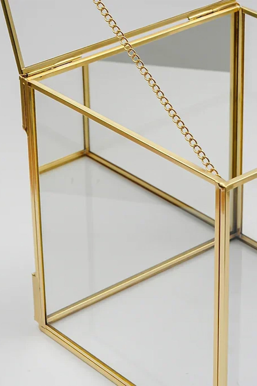 Pirinç Cam Kutu Duvar Askı Aparatlı Vitrin Ve Masaüstü 20x20x20cm - 2