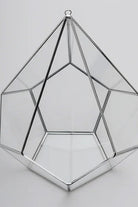 Gümüş Geometrik Teraryum Cam Fanus Takı Aksesuar Çikolata Kutusu 31x22x22cm - 1